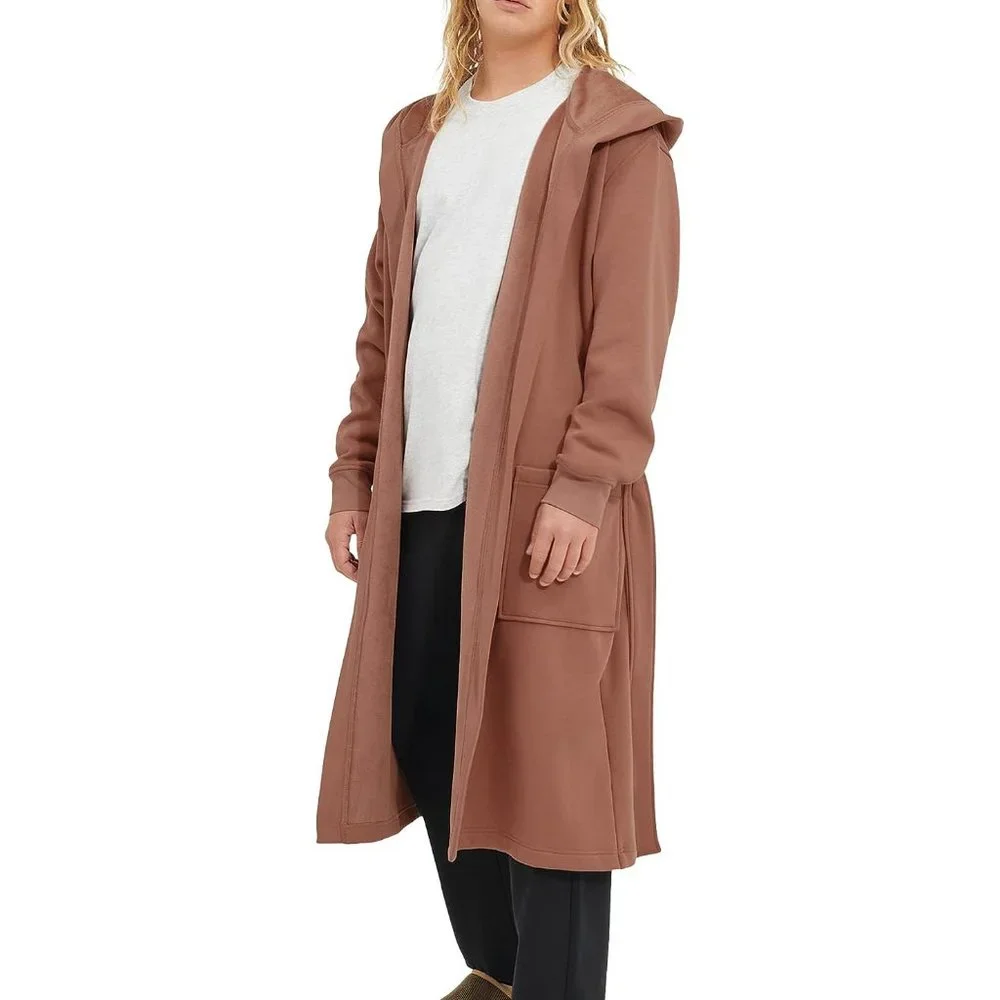 NWT UGG‎ MEN'S PLUSH HOODED BATH ROBE BRICK TAN L/XL